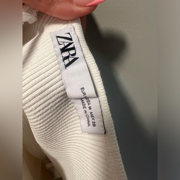 Zara Women Ecru Knitted Bodysuit  - Size M - Cream - Picture 4 of 5